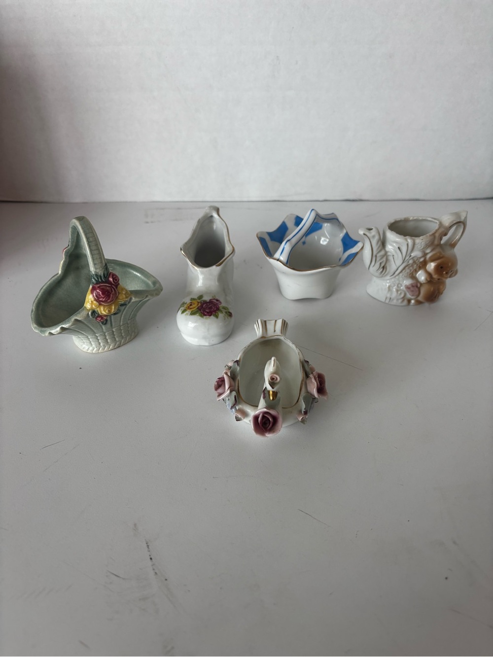Lot of 5 Vintage Japan Porcelain/ceramic Figurine Decor
